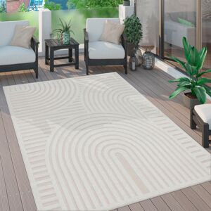 Teppich PACO HOME "Livorno 674" Teppiche Gr. B/L: 140 cm x 200 cm, 14 mm, 1 St., beige (creme) Esszimmerteppiche Uni Farben, moderner Hoch-Tief-Effekt, Scandi-Look, Outdoor geeignet