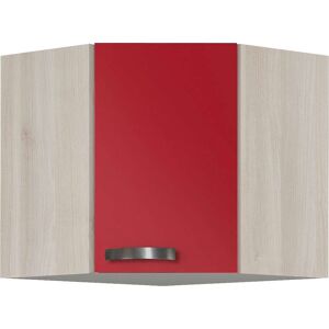 Eckhängeschrank OPTIFIT "Faro" Schränke Gr. B/H/T: 60 cm x 57,6 cm x 34,6 cm, 1 St., rot (rot glanz) Hängeschränke mit Metallgriff, Breite 60 x cm