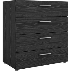 Kommode HOME AFFAIRE "Pepe" Sideboards Gr. B/H/T: 80,2 cm x 68,1 cm x 40,3 cm, 4, schwarz (schwarz mit holzmasserung) Schubladenkommode Schubladenkommoden Kunststoff Griffleisten, in verschiedenen Farbvarianten, Breite 80,2cm