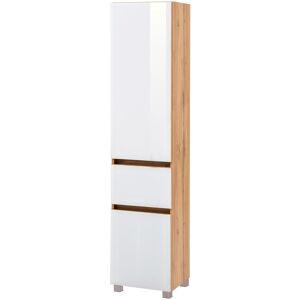 Seitenschrank WELLTIME "Horki", weiß, B:40cm H:180cm T:35cm, Holzwerkstoff, Schränke, Bad-Hochschrank Bad-Seitenschrank, 40 cm breit, mit Schubkasten