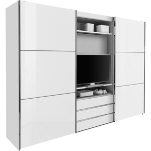 Schwebetürenschrank WIMEX "Magic by fresh to go" Schränke Gr. B/H/T: 300 cm x 236 cm x 65 cm, 2 St., weiß (weiß, außentüren weißglas) Schranksysteme und Schrankserien tolles EXTRA: mit drehbarem TV-Element, Fronten aus Glas