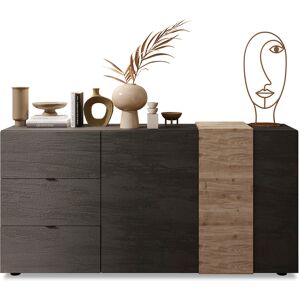 Sideboard LC "Venus" Sideboards Gr. B/H/T: 181 cm x 86 cm x 44 cm, 3, grau (titanio, eiche cadiz nb) Sideboards