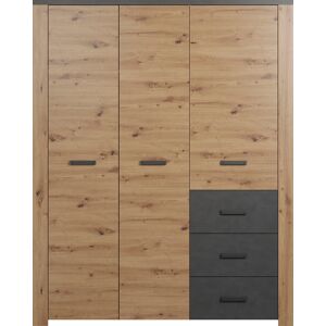 Kleiderschrank HOME AFFAIRE "Ambres" Schränke Gr. B/H/T: 171 cm x 212 cm x 60 cm, 3 St., braun (artisan eiche melamin, matera melamin) Kleiderschränke