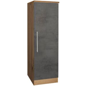 Seitenschrank KOCHSTATION "KS-Samos" Schränke Gr. B/H/T: 50 cm x 165 cm x 60 cm, 1 St., grau (beton o x id, wotaneichefarben) Seitenschränke 50 cm breit