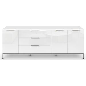 Kommode RAUCH "Flipp" Sideboards Gr. B/H/T: 200 cm x 72 cm x 42 cm, 3, weiß (alpinweiß, glas kristallweiß) Kommode 3-türig mit 3 Schubladen und Soft-Close-Funktion sowie Glasfront