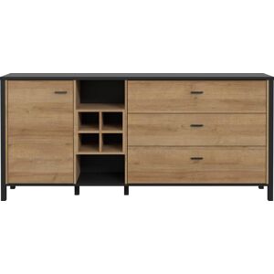 Sideboard FORTE Sideboards Gr. B/H/T: 186,3 cm x 85,1 cm x 40,2 cm, 3, schwarz Sideboards