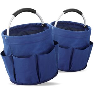 Organizer MAXIMEX "Universal-Reinigungs-Caddy", blau (tragetasche: blau, tragegriff: silberfarben), H:26,5cm T:28cm, Polyester, Aufbewahrungsboxen, Allzweckkorb mit 6 Außentaschen, ideal für Haushalt, Garten & Camping