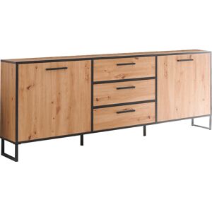 Sideboard MÄUSBACHER "Torres" Sideboards Gr. B/H/T: 193 cm x 86 cm x 42 cm, 3, schwarz (asteiche, schwarzstahl) Sideboards