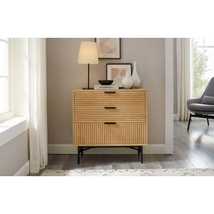 Kommode SALESFEVER Sideboards Gr. B/H/T: 80 cm x 80 cm x 40 cm, mit 3 Schubladen, 3, beige (natur, schwarz) Kommode