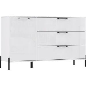 Kommode FORTE Sideboards Gr. B/H/T: 134,8 cm x 82,6 cm x 41,5 cm, 3, weiß (weiß, hochglanz) Kommode Breite 134 cm