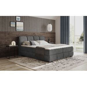 Boxbett MR. COUCH "Bethany mit Bettkasten, inkl. Matratze", grau (aqua clean pascha 214 anthrazit), B:196cm L:223cm, Polyester, Baumwolle, Komplettbetten, Topper und Zierkissen, in verschiedenen Härtegraden verfügbar