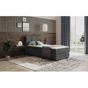 Boxbett MR. COUCH "Brewdley mit Bettkasten, inkl. Matratze", grau (aqua clean pascha 214 anthrazit), B:125cm L:215cm, Polyester, Baumwolle, Komplettbetten, Topper und Zierkissen, in verschiedenen Härtegraden verfügbar