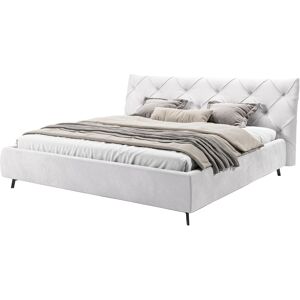 Polsterbett LEONIQUE "Elloree, in 4 Breiten bis 200cm, auch in Leder", grau (light, grau), B:236cm H:105cm L:234cm, 94% Polyester, 6% Nylon, Betten, Kopfteilhöhe 105 cm, belastbar bis 280 kg, auch in Überlänge 220cm