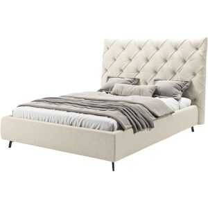 Polsterbett LEONIQUE "Maxime, in 4 Breiten bis 200cm, auch in Leder", beige (sand), B:196cm H:105cm L:254cm, 96% Polyester, 4% Polyacryl, Betten, Kopfteilhöhe 143 cm, belastbar bis 280 kg, auch in Überlänge 220cm