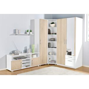 Jugendzimmer-Set PRIESS Schlafzimmermöbel-Sets Gr. mit 2-trg. Kleiderschrank, weiß (weiß, struktureichefarben hell) Baby Komplett-Kinderzimmer