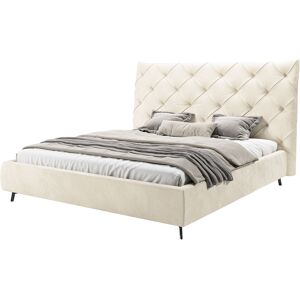 Polsterbett LEONIQUE "Maxime, in 4 Breiten bis 200cm, auch in Leder", beige (nature), B:236cm H:105cm L:254cm, 94% Polyester, 6% Nylon, Betten, Kopfteilhöhe 143 cm, belastbar bis 280 kg, auch in Überlänge 220cm