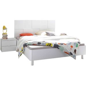 Bett INOSIGN "Ottica", weiß (weiß, weiß, anthrazit), B:190cm L:205cm, Betten, Bettgestell