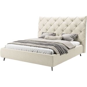 Polsterbett LEONIQUE "Maxime, in 4 Breiten bis 200cm, auch in Leder", beige (sand), B:216cm H:105cm L:234cm, 96% Polyester, 4% Polyacryl, Betten, Kopfteilhöhe 143 cm, belastbar bis 280 kg, auch in Überlänge 220cm
