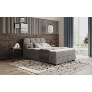 Boxbett MR. COUCH "Bethany mit Bettkasten, inkl. Matratze", grau (aqua clean pascha 612 melange), B:156cm L:223cm, Polyester, Baumwolle, Komplettbetten, Topper und Zierkissen, in verschiedenen Härtegraden verfügbar