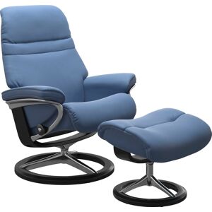 Relaxsessel STRESSLESS "Sunrise" Sessel Gr. Material Bezug, Ausführung Funktion, Größe B/H/T, blau (lazuli blue) Lesesessel und Relaxsessel mit Signature Base, Größe L, Gestell Schwarz