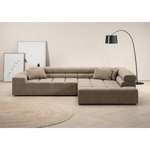 Ecksofa INOSIGN "Ancona incl. Kopfteilverstellung, OTTOs Choice, Breite 319cm, L-Form", beige (sand), B:319cm H:70cm T:215cm, Struktur (85% Polyester, 15% Viskose), Luxus-Microfaser weich (98% Polyester, 2% Nylon), Velours (100% Polyester), Sofas, wahlwei