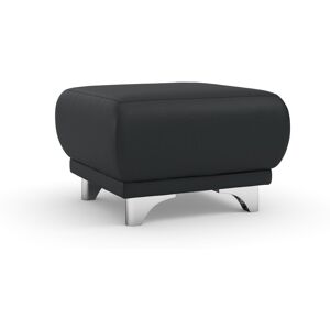 Hocker COTTA "Maranello", schwarz, B:66cm H:43cm T:66cm, 100% Echtleder, Hocker, Polsterhocker Fußhocker