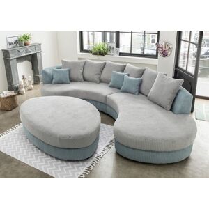 Ecksofa INOSIGN "Limoncello organische Formensprache, OTTOs Choice, L-Form", blau (aqua, silber), B:287cm H:76cm T:160cm, 100% Polyester, Sofas, ergonomische Form
