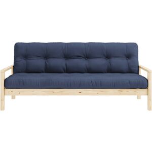 Schlafsofa KARUP DESIGN "KNOB", blau (navy), B:205cm H:79cm T:95cm, Matratzenmaterialzusammensetzung: Futonmatratze mit Knopfheftung, Höhe 14 cm, aus recyceleten Mischfasern mit einem Kern aus 4 cm Schaumstoff. Matratzenfüllung: Baumwoll-Mix-Füllung 90-95