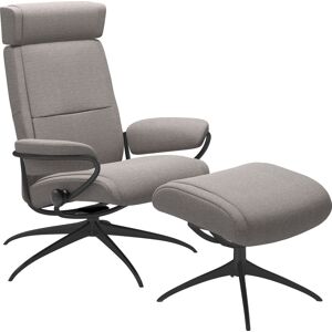 Relaxsessel STRESSLESS "Paris" Sessel Gr. Struktur fein JASMINE, Star Base-High Base, Plus™System-Gleitsystem-Rela x funktion-Drehfunktion-Kopfstützenverstellung-Rückteilverstellung, B/H/T: 80 cm x 102 cm x 75 cm, grau (grey jasmine) Lesesessel und Relaxs