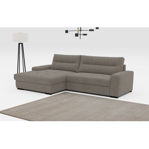 Ecksofa COTTA "Cappa L-Form", grau, B:295cm H:93cm T:163cm, 100% POLYESTER (PES), Sofas, wahlweise mit Bettfunktion & Bettkasten