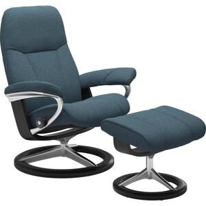 Relaxsessel STRESSLESS "Consul", blau (petrol q2 faron), B:78cm H:97cm T:70cm, Leder BATICK: BATICK ist ein leicht korrigiertes, durchgefärbtes und genarbtes Möbelleder, bei dem die meisten Unebenheiten und Spuren in der Regel entfernt wurden., Leder PALO
