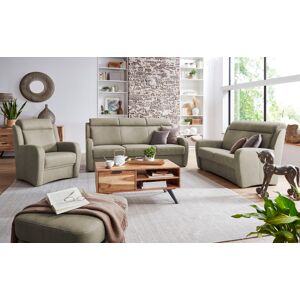 2-Sitzer VILLA BECK "Varese", grün (14 stone), B:131cm H:102cm T:83cm, Flachgewebe 96, 6 Polyester, 3, 4% Polyamid, Microfaser 100% Polyester, Sofas, inklusive Kopfteilverstellung, in Sitzhöhe 49 cm