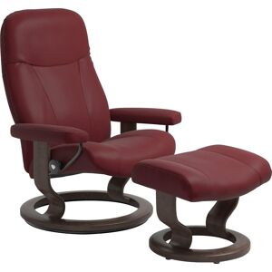 Relaxsessel STRESSLESS "Garda" Sessel Gr. Leder BATICK, mit Hocker, B/H/T: 76 cm x 100 cm x 71 cm, rot (bordeau x batick) Lesesessel und Relaxsessel mit Hocker, Classic Base, Größe M, Gestell Wenge