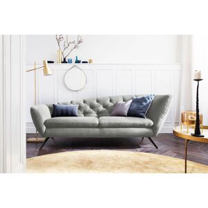 Recamiere LEONIQUE "Beatrice", silber, B:223cm H:84cm T:95cm, Samtoptik (100 Polyester), Sofas, Recamiere links oder rechts, passend zur "Beatrice"-Serie