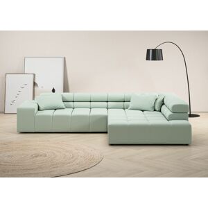 Ecksofa INOSIGN "Ancona incl. Kopfteilverstellung, OTTOs Choice, Breite 319cm, L-Form", grün (mint), B:319cm H:70cm T:215cm, Struktur (85% Polyester, 15% Viskose), Luxus-Microfaser weich (98% Polyester, 2% Nylon), Velours (100% Polyester), Sofas, wahlweis