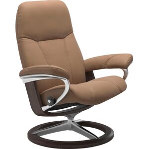 Relaxsessel STRESSLESS "Consul", braun (latte batick), B:82cm H:102cm T:72cm, Leder BATICK: BATICK ist ein leicht korrigiertes, durchgefärbtes und genarbtes Möbelleder, bei dem die meisten Unebenheiten und Spuren in der Regel entfernt wurden., Leder PALOM