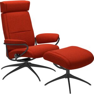 Relaxsessel STRESSLESS "Paris" Sessel Gr. ROHLEDER Stoff Q2 FARON, Star Base-High Base, Plus™System-Gleitsystem-Rela x funktion-Drehfunktion-Kopfstützenverstellung-Rückteilverstellung, B/H/T: 80 cm x 102 cm x 75 cm, rot (rust q2 faron) Lesesessel und Rela