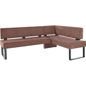Eckbank HOME AFFAIRE "Oliver mit Metallgestell, Küchenbank", braun (braun, schwarz), B:220cm H:89cm T:160cm, Massivholz, Holzwerkstoff, Polyester, Sitzbänke, verschiedene Bezüge Cord Esszimmerbank OTTOs Choice