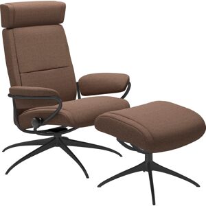 Relaxsessel STRESSLESS "Paris" Sessel Gr. ROHLEDER Stoff Q2 FARON, Star Base-Standard Base, Plus™System-Gleitsystem-Rela x funktion-Drehfunktion-Kopfstützenverstellung-Rückteilverstellung, B/H/T: 80 cm x 98 cm x 75 cm, braun (dark beige q2 faron) Lesesess