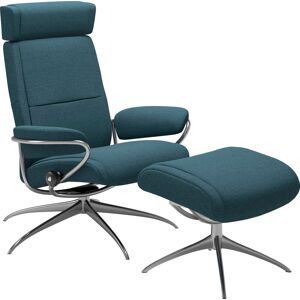 Relaxsessel STRESSLESS "Paris" Sessel Gr. ROHLEDER Stoff Q2 FARON, Star Base-High Base, Plus™System-Gleitsystem-Rela x funktion-Drehfunktion-Kopfstützenverstellung-Rückteilverstellung, B/H/T: 80 cm x 102 cm x 75 cm, blau (petrol q2 faron) Lesesessel und R