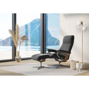 Relaxsessel STRESSLESS "View", grau (grau batick), B:78cm H:108cm T:78cm, Leder BATICK: BATICK ist ein leicht korrigiertes, durchgefärbtes und genarbtes Möbelleder, bei dem die meisten Unebenheiten und Spuren in der Regel entfernt wurden., Sessel, mit Cro