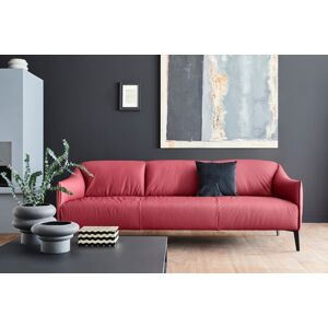 3-Sitzer W.SCHILLIG "sally" Sofas Gr. B/H/T: 224 cm x 78 cm x 84 cm, Longlife Xtra-Leder Z59, rot (ruby red z59) 3-Sitzer Sofas mit Metall-Winkelfüßen in Schwarz pulverbeschichtet, Breite 224 cm