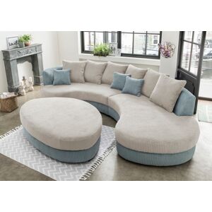 Ecksofa INOSIGN "Limoncello organische Formensprache, OTTOs Choice, L-Form", blau (aqua, beige), B:287cm H:76cm T:160cm, 100% Polyester, Sofas, ergonomische Form
