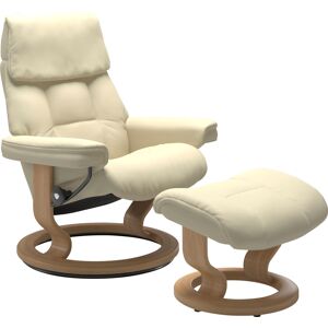 Relaxsessel STRESSLESS "Ruby", beige (vanilla paloma), B:74cm H:97cm T:74cm, Leder BATICK: BATICK ist ein leicht korrigiertes, durchgefärbtes und genarbtes Möbelleder, bei dem die meisten Unebenheiten und Spuren in der Regel entfernt wurden., Leder PALOMA