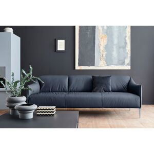 3-Sitzer W.SCHILLIG "sally" Sofas Gr. B/H/T: 224 cm x 78 cm x 84 cm, Longlife Xtra-Leder Z59, blau (blau z59) 3-Sitzer Sofas mit Metallfüßen in Silber matt, Breite 224 cm