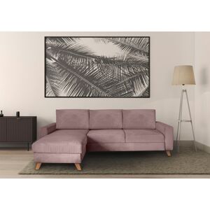 Schlafsofa GEPADE "Patrick" Sofas Gr. B/H/T: 242 cm x 82 cm x 160 cm, Cord, rosa Einzelsofas Ecksofa im nordischen Stil mit Cordbezug, beidseitig montierbar