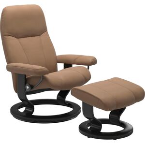 Relaxsessel STRESSLESS "Consul", braun (latte batick), B:85cm H:100cm T:77cm, Leder BATICK: BATICK ist ein leicht korrigiertes, durchgefärbtes und genarbtes Möbelleder, bei dem die meisten Unebenheiten und Spuren in der Regel entfernt wurden., Leder PALOM