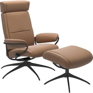 Relaxsessel STRESSLESS "Paris" Sessel Gr. Leder BATICK, Star Base-High Base, Plus™System-Gleitsystem-Rela x funktion-Drehfunktion-Kopfstützenverstellung-Rückteilverstellung, B/H/T: 80 cm x 102 cm x 75 cm, braun (almond batick) Lesesessel und Relaxsessel L