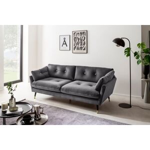 3-Sitzer TRENDS BY HG "Amira" Sofas Gr. B/H/T: 207 cm x 84 cm x 93 cm, Lu x us-Microfaser, grau (anthrazit) 3-Sitzer Sofas mit Strasssteinen und goldfarben Applikationen