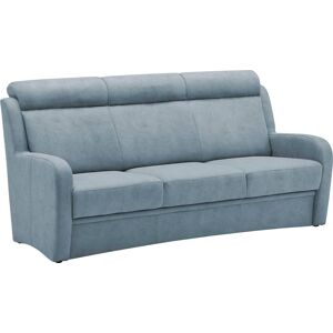 3-Sitzer VILLA BECK "Varese", blau (16 steel), B:195cm H:99cm T:83cm, Flachgewebe 96, 6 Polyester, 3, 4% Polyamid, Microfaser 100% Polyester, Sofas, Kopfteilverstellung, wahlweise mit Sitzvorzug, in Sitzhöhe 46 cm